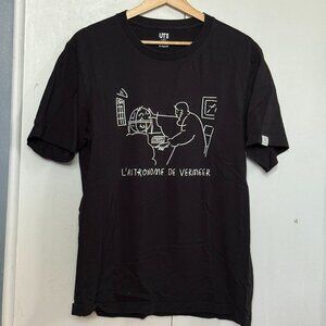 Uniqlo Musee Du Louvre Graphic Tee "l'Astronomie de Vermeer", Black